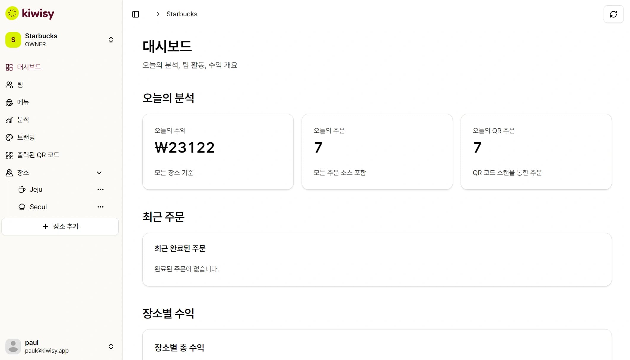 Kiwisy Dashboard